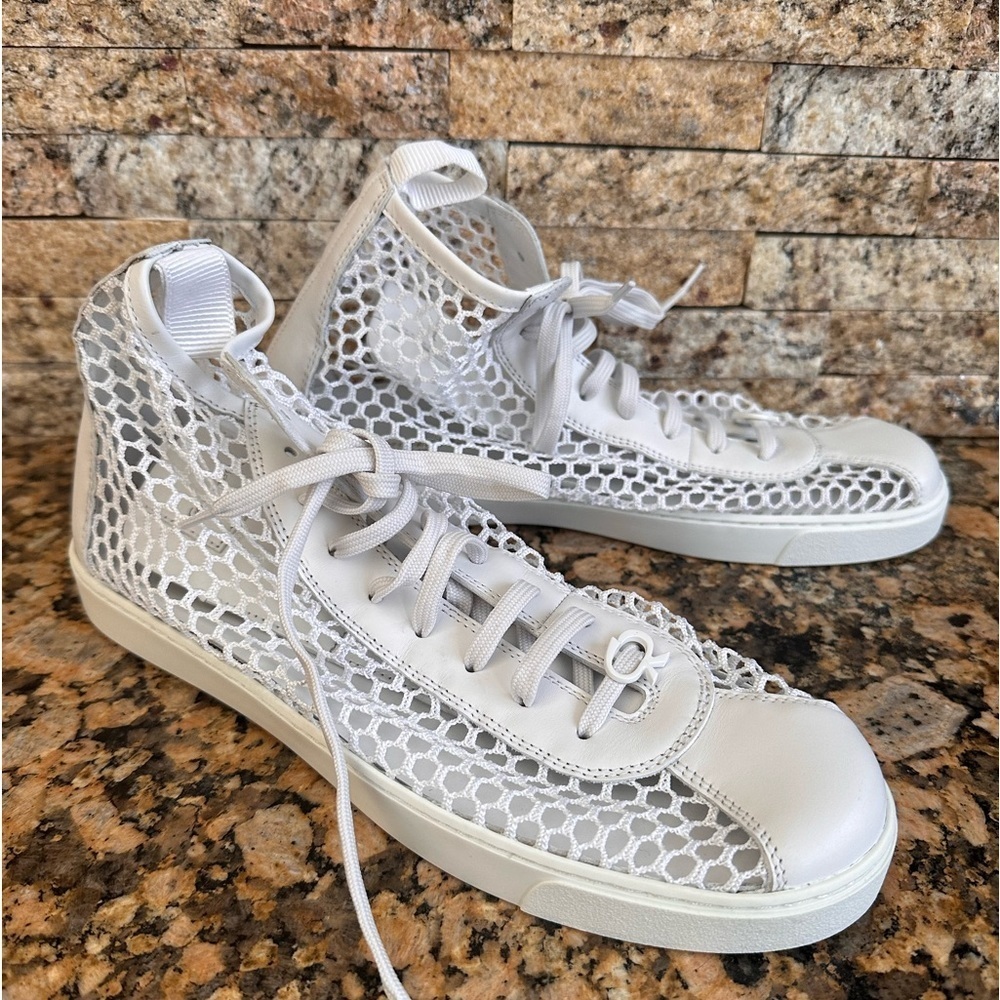 Giancito Rossi leather high top sneakers mesh Helena